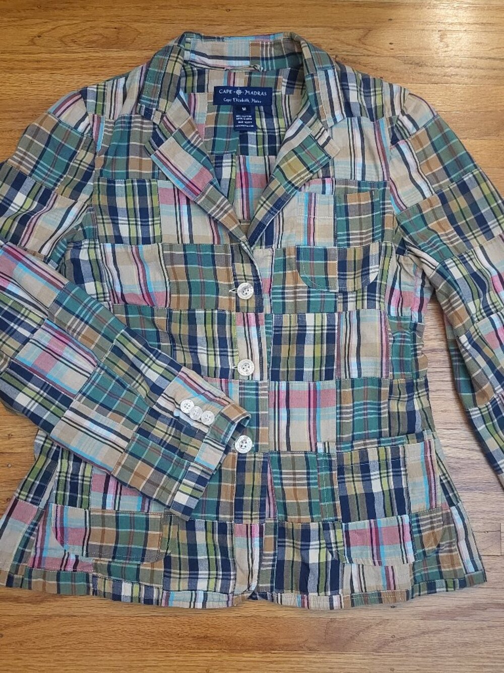 Cape Madras Plaid Patchwork Blazer - Medium